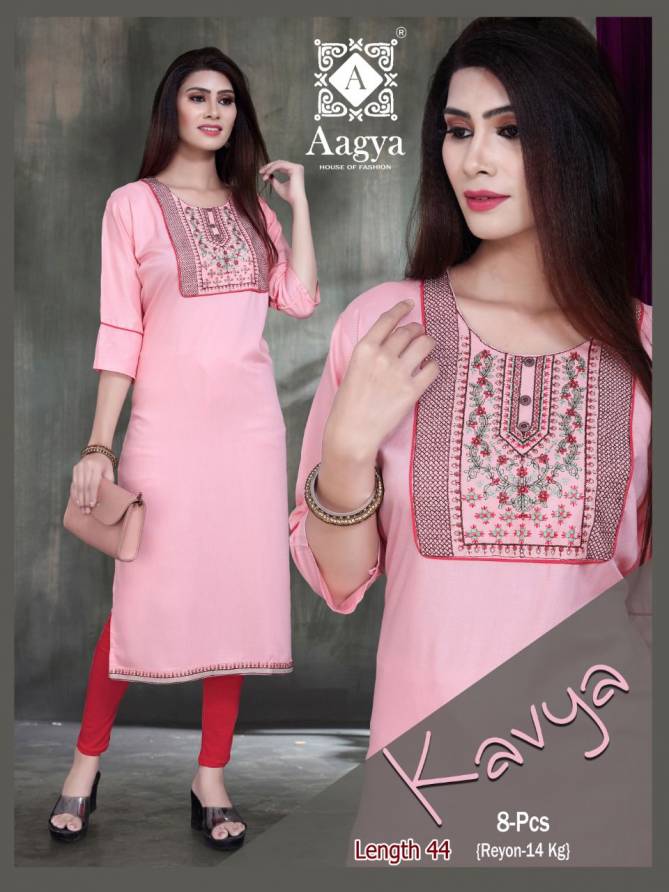 Aagya Kavya Regular Wear Rayon Designer Fancy Kurti Collection
